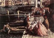 MARIESCHI, Michele The Grand Canal at San Geremia (detail) sg oil painting artist